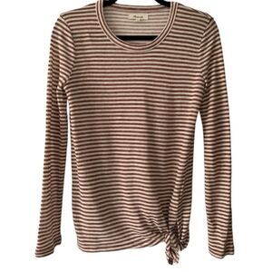 Madewell Soundcheck Stripe Side Tie Tee - XS